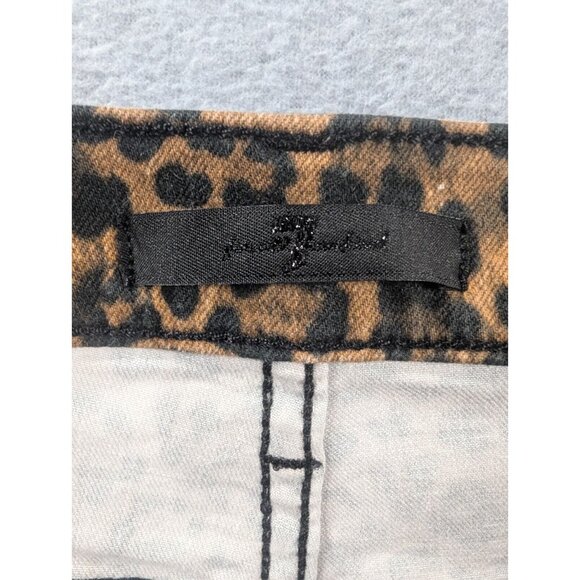 7 For All Mankind Jeans Womens Size 29 Black and Orange Leapard Print Boot Cut - Picture 12 of 15